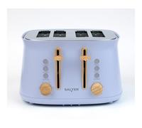Salter Malmö 4-Slice Toaster - Extra Wide Slots for Thick Bread & Bagels, 6 Browning Levels, Defrost, Reheat, Cancel & High-Lift Eject, Removable Crumb Tray, Nordic Design, 1630 W, Blue
