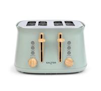 Salter Malmö 4 Slice Toaster, Extra Wide Slots, Sage Green | 6 Browning Levels, Defrost/Reheat/Cancel Buttons, High Lift Lever, Removable Crumb Tray, 1630 W, Nordic Inspired Finish