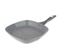 Salter BW02773G Marblestone Griddle Pan - 38cm Non-Stick Square Grill Pan, Induction Hob Compatible Frying Pan, Forged Aluminium, Cook Steaks, Fish, Vegetables With Little To No Oil, Soft-Touch Handle