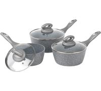 Salter Marblestone 3 Piece Pan Set - Grey, Grey