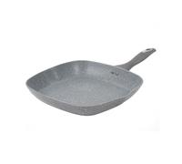 Salter BW02773G Marblestone Griddle Pan - 38cm Non-Stick Square Grill Pan, Induction Hob Compatible Frying Pan, Forged Aluminium, Cook Steaks, Fish, Vegetables With Little To No Oil, Soft-Touch Handle