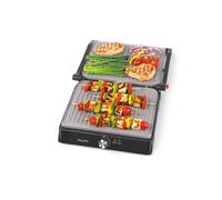 Salter EK4076 Marblestone XL Health Grill - Non-Stick Panini Press, Electric Fold-Out Sandwich Toaster, Large Panini Maker, Adjustable Temperature Control, 180° Plates, Drip Tray, Black/Grey, 2200 W