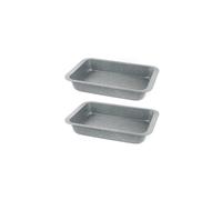 Salter Marblestone Roasting Tin Set - 2x 36cm Non-Stick, Lightweight, Oven Safe