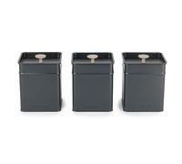 Salter Marino 3-Piece Kitchen Canister Set - Tea, Coffee, Sugar Tins, Long-Lasting Freshness, Powder-Coated Finish, Practical, Easy Clean/Store, Stylish, For Tea Bags/Granules, Not Labelled, Blue Grey