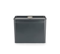 Salter Marino Bread Bin, Large 33 X 18 X 23 Cm, Blue Grey | Powder-Coated Carbon Steel Body, Gold Handle, Countertop Storage, Wipe-Clean Surface, For Bread Bagels And Pastries