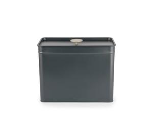 Salter Marino Bread Bin, Large 33 X 18 X 23 Cm, Blue Grey | Powder-Coated Carbon Steel Body, Gold Handle, Countertop Storage, Wipe-Clean Surface, For Bread Bagels And Pastries