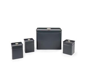 Salter Marino Countertop Canister Set, 4 Piece With Bread Bin, Blue Grey