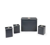 Salter Marino Countertop Canister Set, 4 Piece With Bread Bin, Blue Grey