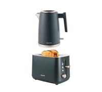 Salter Marino Kettle & Toaster Set - 3KW Rapid Boil Kettle with Limescale Filter & Auto Shut-Off/Boil Dry Protection, 925W 2-Slice Toaster with High-Lift Eject, Defrost/Reheat/Cancel & Crumb Tray