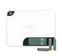 Salter Max Kitchen Scale With Chopping Board, 15 Kg Digital, 1 G | Tare Zero Reset, Aquatronic Liquid Measures In Ml Or Fl Oz, XL Mirrored Glass Platform, Includes 3 AAA Batteries