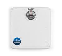 Salter Mechanical Bathroom Scale - Analogue Body Weighing Scale, Classic Fitness Scale, 133kg Capacity, Easy Read Display with Magnifying Lens, Non-Slip Mat, No Batteries Required, White