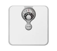 Salter Mechanical Bathroom Scale - Premium Analogue Body Weight Scale with Large Magnifying Lens, 133 kg Capacity, Monochrome Design, No Batteries Needed, White