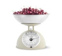 Salter Timeless Mechanical Kitchen Scale - Cooking Scale, 2L Dishwasher Safe Bowl, Easy-Read Dials, Large Digits, No Batteries, Retro Design, 5kg Capacity, Weigh Ingredients, Classic Look, Cream