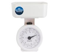 Salter Compact Mechanical Kitchen Scale - Compact, Analogue, Easy to Read, Large Clock Face Style Scales, Dishwasher Safe Bowl, Scale Fits I