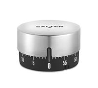 Salter Mechanical Kitchen Timer - 60- Minute Countdown Makers, Twist To Set, Loud Alarm, No Batteries Needed, Stainless Steel, Perfect for Baking & Cooking