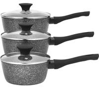 Salter Megastone 3 Piece Pan Set - Grey, Grey