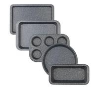 Salter Megastone 5pc Bakeware Set - 6-Cup Muffin Tray, 24cm Round Cake Tin, 27cm Loaf Pan, 37cm Baking Sheet & 36cm Roaster, Non-Stick Carbon Steel, PFOA-Free, Oven Safe Up to 220°C, Easy Clean