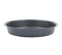 Salter Megastone Cake Tin, 24cm Round Carbon Steel | PFOA-Free Non-Stick Coating, Fixed Base, Oven Safe To 220°C, Grey Speckled Finish, Raised Sides, Hand Wash Only