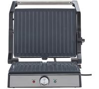 Salter Large Health Grill - Electric Panini Maker, Sandwich Toaster, Non-Stick Ceramic Plates, Opens Flat (180°) for Extra Cooking Space, PFAS-Free, Drip Tray, Adjustable Temperature, 2000W, EK5857SSC