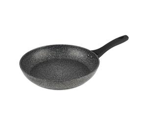 Salter Megastone Frying Pan 28 Cm, Non Stick, Induction Compatible | Forged Aluminium Body, PFOA Free Coating, Soft Touch Cool Handle, Metal Utensil Safe, Dishwasher Safe, Silver Finish