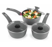 Salter Megastone Optimum 3 Piece Aluminium Pan Set - Grey