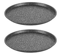 Salter Megastone Pizza Pans- Set of 2, 29 cm Non-Stick Trays, 12-Inch Round, Perforated Base for Extra Crispiness, Large Oven Baking Tin for Pizzas,