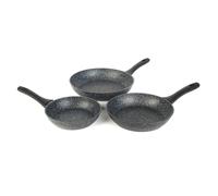 Salter Megastone Thermo Collar 3 Piece Frying Pan Set 20, 24 and 28 cm