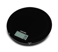 Salter Mono Glass Electronic Scale - Easy to Read LCD Display, Slim, Toughened Glass Platform, Add and Weigh Function with Metric and imperial Measures, Aquatronic Function for ml or fl.oz - Black