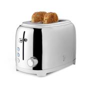 Salter Muse 2-Slice Toaster - 6 Levels of Browning, Defrost, Reheat & Cancel, Wide Slots for Extra Thick, Removable Crumb Tray, Self-Centring Function & High Lift Eject, Premium Chrome Finish, 815 W