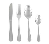 Salter Newbury Cutlery Set, 16-Piece, 18/0 Stainless Steel | Service For 4, Includes Knives Forks Tablespoons Teaspoons, Mirror Polish Finish, Dishwasher Safe, Ergonomic Handle