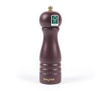 Salter BW12029M Olea Pepper Grinder - Single Wooden Seasoning Mill, Adjustable Coarse to Fine, Ceramic Mechanism, Manual Grinding for Salt Crystals & Whole Peppercorns, Rustic, Mulberry, Wood