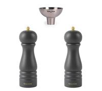 Salter Olea Salt & Pepper Mill with Funnel - Universal Mill with Seasoning & Spice Filling Funnel, Small Stainless-Steel Funnel, Ceramic Mechanism, Adjustable Fine to Coarse Grind, Easy Refill