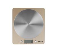 Salter Olympus Digital Kitchen Scale, 5 Kg Capacity, Gold | Stainless Steel Disc Platform, Add And Weigh Tare Function, Liquid Measuring, LCD Display, Metric Or Imperial Units