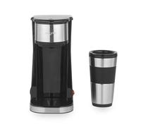 Salter One Cup Coffee Maker - Brew & Go Filter Coffee Machine, Includes 420ml Stainless Steel Travel Mug, Suitable For Ground Coffee/Pads, Washable & Reusable Filter, Brew Coffee In 3-4 Minutes