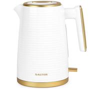 Salter Electric Cordless Kettle 1.7L 3KW Rapid Boil Textured Palermo White/Gold