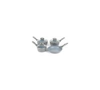 Salter Pan Set 4PC Cookware Set Fry Pan Saucepan Non-Stick Marblestone Grey