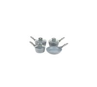 Salter Pan Set 4PC Cookware Set Fry Pan Saucepan NonStick Marblestone Grey
