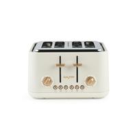 Salter Pebble 4 Slice Toaster - Wide Slot Bread Toaster with High Lift Eject, 6 Browning Levels, Self-Centring Slots, Removable Crumb Tray, Defrost/Reheat/Cancel, Stone