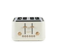 Salter Pebble 4 Slice Toaster - Wide Slot Bread Toaster with High Lift Eject, 6 Browning Levels, Self-Centring Slots, Removable Crumb Tray, Defrost/Reheat/Cancel, Stone