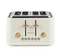 Salter Pebble 4 Slice Toaster ? Wide Slot Bread Toaster with High Lift Eject, 6 Browning Levels, Self-Centring Slots, Removable Crumb Tray,