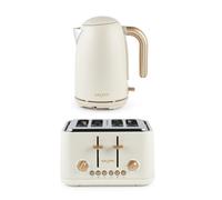 Salter Pebble Kettle & 4-Slice Toaster Set ? 1.7L Fast Boil Kettle Removable Limescale Filter, Boil-Dry Protection, 4-Slice Wide Slot Toaster, 6