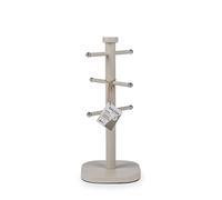 Salter Pebble Mug Tree - Carbon Steel Cup Holder for Kitchen Countertop Tabletop, 6 Branch Display Stand for Coffee Mugs/Tea Cups, Freestanding Sturdy Steel Storage Rack, Stone