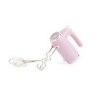 Salter Pink Retro Hand Mixer - Electric Whisk, 5 Speeds + Turbo, XL Chrome Beater & Dough Hook Accessories, Baking Mixer, For Pizza Dough, Meringue, Eject Function, Vintage-Inspired Design, 400W