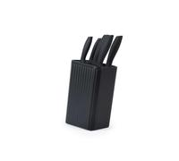 Salter Protectip 5 Piece Knife Block Set with Non-Stick Blades | Stainless steel blades, soft-touch handles, non-stick coated, rounded blade edges, acrylic ribbed block, 5 piece set