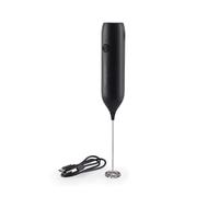 Salter Rechargeable Milk Frother - Handheld Coffee Whisk, One Touch Button Operation, USB Cable Included, Easy to Clean, Barista-Style Drinks, Stainless Steel, Latte, Cappuccino, Hot Chocolate, Black