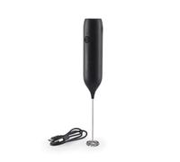 Salter Rechargeable Milk Frother - Handheld Coffee Whisk, One Touch Button Operation, USB Cable Included, Easy to Clean, Barista-Style Drinks, Stainless Steel, Latte, Cappuccino, Hot Chocolate, Black