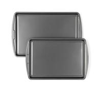 Salter Recycled Baking Tray Set - 100% Recycled Carbon Steel Bakeware, 38.5/44 cm Non-Stick Oven Sheets, Easy to Clean, Oven Safe to 220°C, Cookies, Pastries