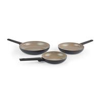 Salter Recycled Ceramic Frying Pan Set, 3 Piece 20/24/28 Cm