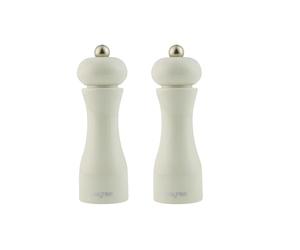 Salter Retro 18.5 cm Seasoning Mill Set of 2 - Manual Salt & Pepper Grinders, Ceramic Grind Mechanism, Adjustable Coarseness, Vintage Kitchen Design, Cream