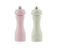 Salter Retro 18.5 cm Seasoning Mill Set - Pink & Cream Salt & Pepper Grinders, Ceramic Grind Mechanism, Adjustable Coarseness, Acrylic Body, Vintage Kitchen Design